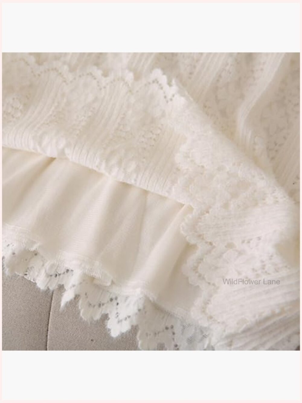 Plus Size Lace Blouse Long Sleeve Button Down Shirt - Picture 7 of 7